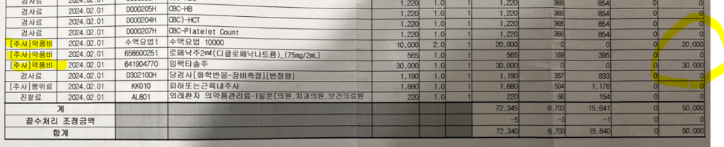 비급여 영양제 주사 실비 청구 시 필요한 혈액 검사 결과지 및 식약처 허가 주사 종류 요약