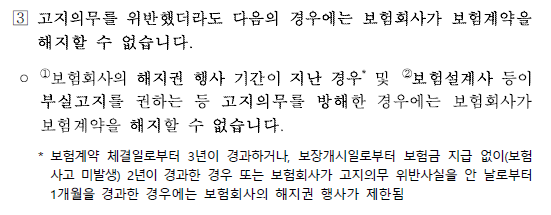 보험 고지의무 위반 시 불이익